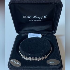 Sterling Silver Diamond Bolo Bracelet – Macy’s – NWT with Box